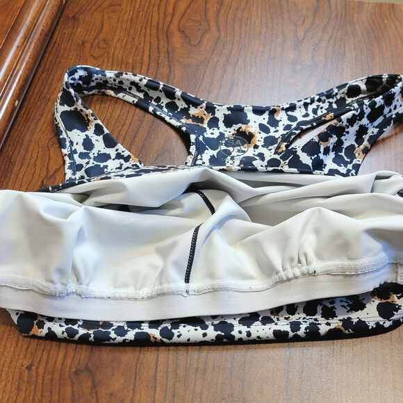 SAGE Collective Sports Bra Shelf Bra Athletic Athleisure Black and White Size L - Picture 13 of 15